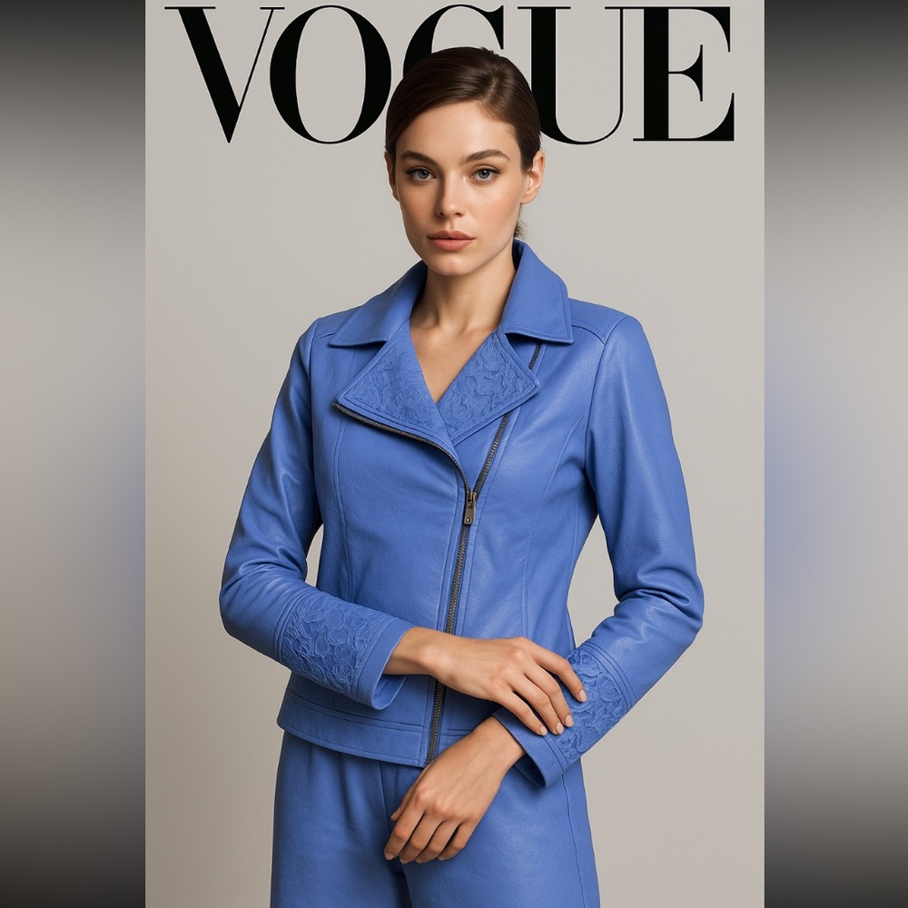 Desigual - Blue Moto Jacket - faux leather - gorgeous lining